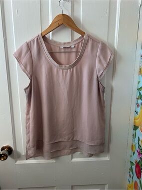 Reitmans Dusty Pink Layered Chiffon Cap Sleeve Top